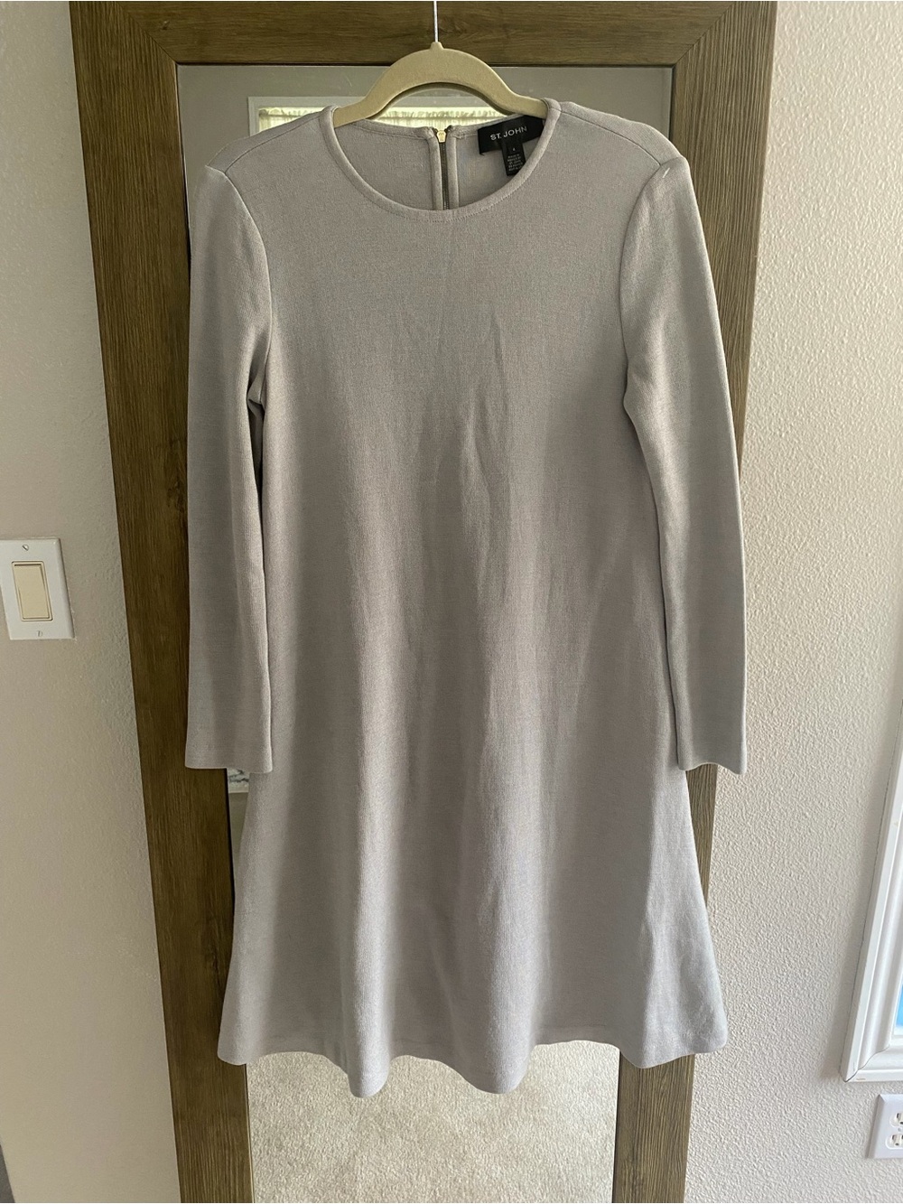 NWOT St. John Long Sleeve Wool Blend Dress Quiet Luxury Designer Elevated Basics